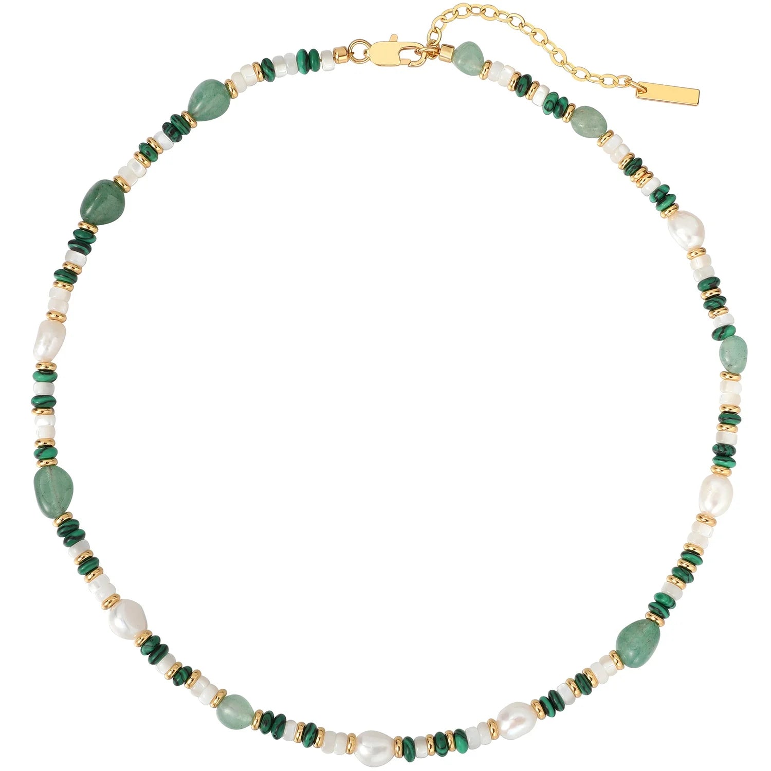 Original Design Natural Freshwater Pearl Malachite Green Beaded Necklace Bracelet Women Jewelry Factory Customized