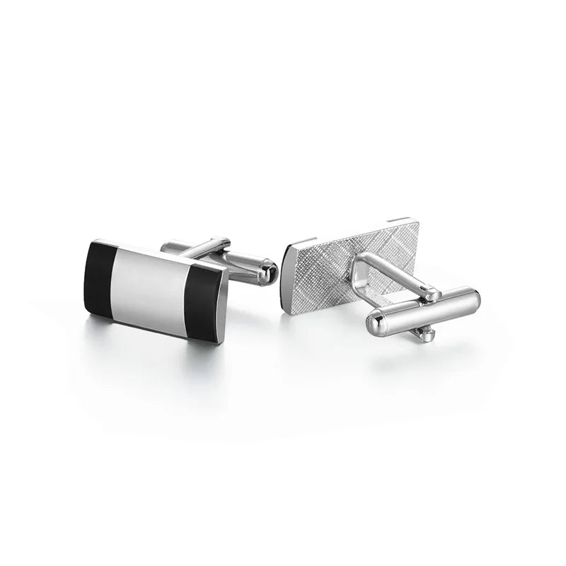 Daili High Quality Brass Men's Cufflinks Silver Black Fashion Accessories for Suits and Shirts for Gifts and Weddings