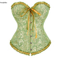 Plus Size XXS-XXXXXXL 10 Colors Available New Steampunk Women Clothing Lace up Boned Pleated Corset Vctorianos With Thong