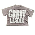 Custom Men's Vintage Acid Wash Printed 100% Cotton Streetwear Knitted Oversized Cropped Top Regular Fit Short Sleeve