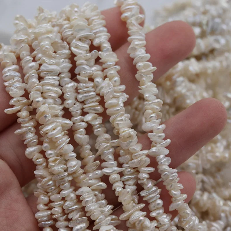 Small Size Nature Baroque Keshi Freshwater Pearl Loose Bead Strand for Fine Jewelry Making Bracelet Necklace Earrings