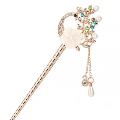 Chinese Style Flower Metal Hair Sticks Elegant Accessories Hair Clip for Women Girls