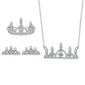 Fashion Jewelry Women Rhodium Plated Crown Ring Pendant Earring Tarnish Free Women Jewelry Sets 925 Silver