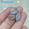 8.3mm Linear Guide Triangle Sterling 925 Silver Hip Hop Moissanite Ring Men Women Diamonds Male Fine Jewelry