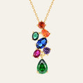 2026 New Arrival S925 Sterling Silver Colorful Gemstones Rainbow Necklace 7 Chakra Jewelry Gifts for Women Healing