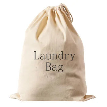 Eco Friendly 100% Cotton  Drawstring Laundry Bag for Storage