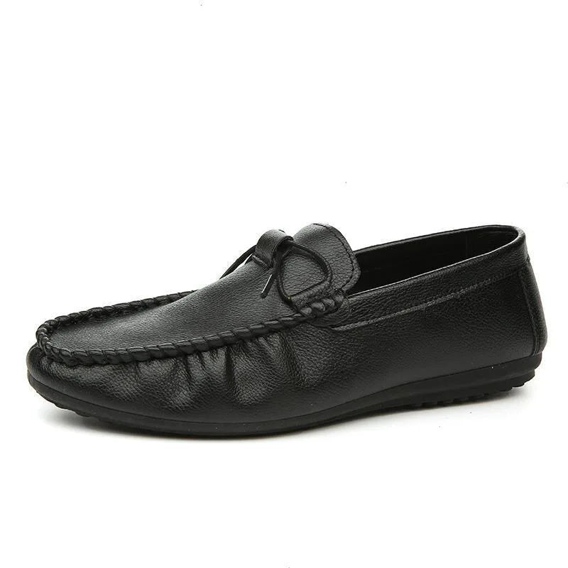 2026 Spring One-step Men's Casual Peas Shoes Soft and Comfortable All-match Small Leather Shoes