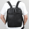 MARRANT Men Business Laptop Backpack Bag Large Capacity Genuine Leather Waterproof Leather Backpack Men Leather Laptop Backpack