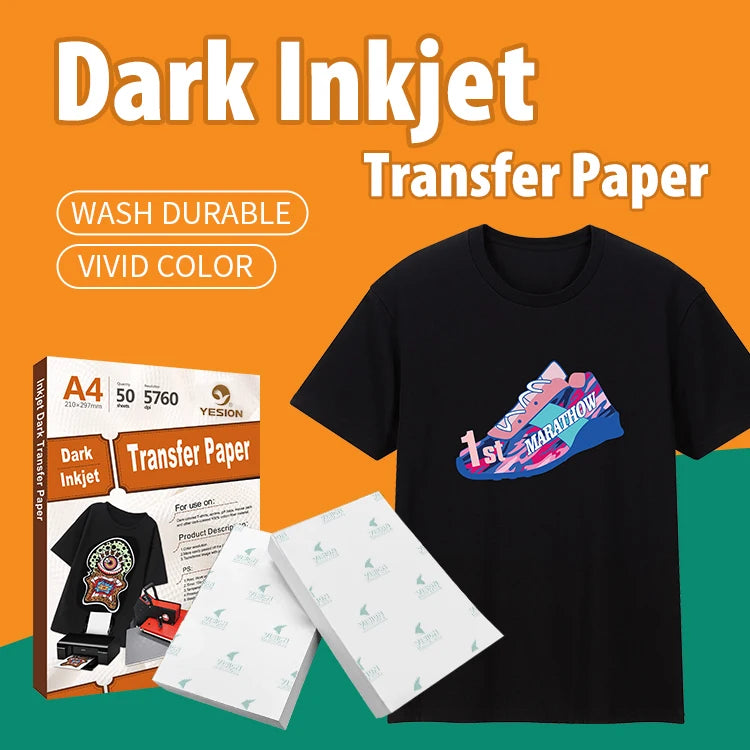 YESION A4 Dark T-shirt Heat Transfer Paper Inkjet Heat Transfer Paper