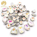 New White AB Mocha Mixed Crystal Loose Rhinestones with Claw for Wedding Dresses