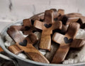 Black Walnut Wood Small Necklace Bracelet Jesus Cross Wood Pendant Small Wooden Crosses