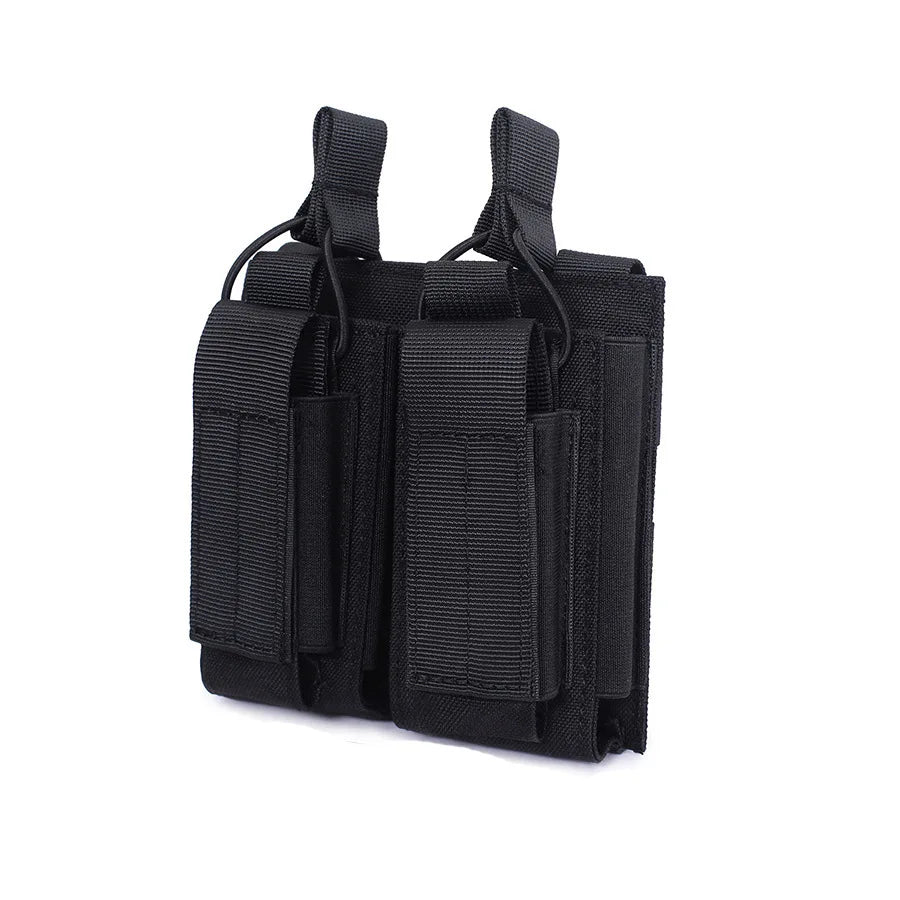 Tactical Two-in-One Nylon Storage Bag with MOLLE & Quick Release Lightweight & Durable 15x14x5cm for Security & Outdoor Use