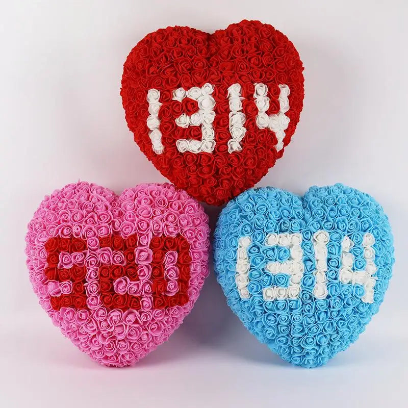 New Arrival Colorful Romantic Longlasting Heart Shaped Eternal Flower Artificial Flower Gifts Series for Valentine's Day