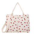 Large Capacity Reusable Shopping Shoulder Bag Strawberry Women Corduroy Bag Custom