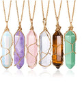 Healing Precious Rose Quartz Gemstone Reiki Pendant Copper Wrapped Spiritual Crystal Heishi Energy Pendant Jewelry Making DIY