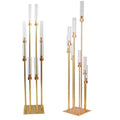 8-Head Gold Metal Candelabra Pillar Candlestick Wedding Stand Road Lead Table Centerpiece for Home Decoration for Home Decor