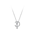 Fashion Sweet Girls Necklaces 100% 925 Sterling Silver CZ Zircon Moon Cat Pendant Necklaces Animal Jewelry