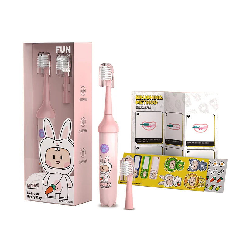 Mini Cartoon Smart Sonic Rechargeable Electric Toothbrush for Kids Soft Bristle Waterproof IPX7 Wholesale
