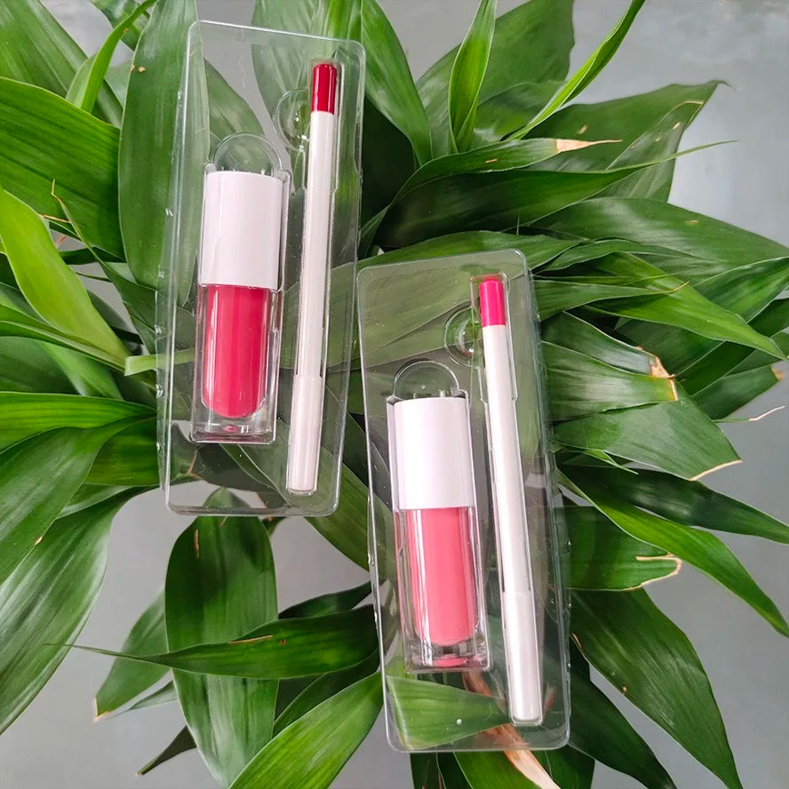 Private Label High Pigment 22 Color Matte Lip Liner Lipstick Set Long Lasting  Waterproof Lipstick White Lipliner Suits