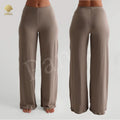 Luluxixiyaya No Sewing Line Clean Finished Elastic Waist Full Length Loose Technical Wide Leg Straight Pants Outdoor