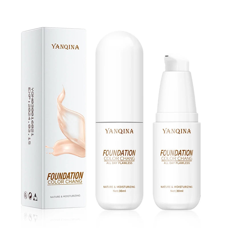 YANQINA Cream Liquid Foundation Portable Concealer and Brightening Complexion Durable and Easy to Apply