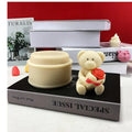 New Design Rose Bear Candle Set Silicone Mold Music Base Craft Resin Mould Candle Mold for Love
