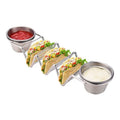 Premium Stainless Steel Upgrade  Shell Stand up Taco Holders  and Sauce Cup Set