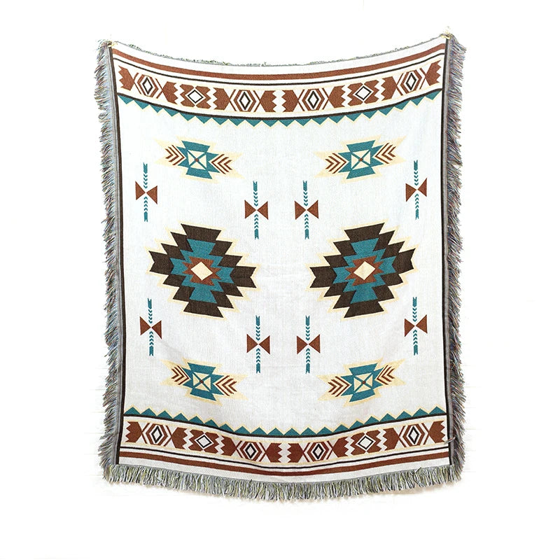 China Supply 100% Cotton Boho Woven Blankets Throws Yoga Blanket Sofa Large Blankets for Wholesale