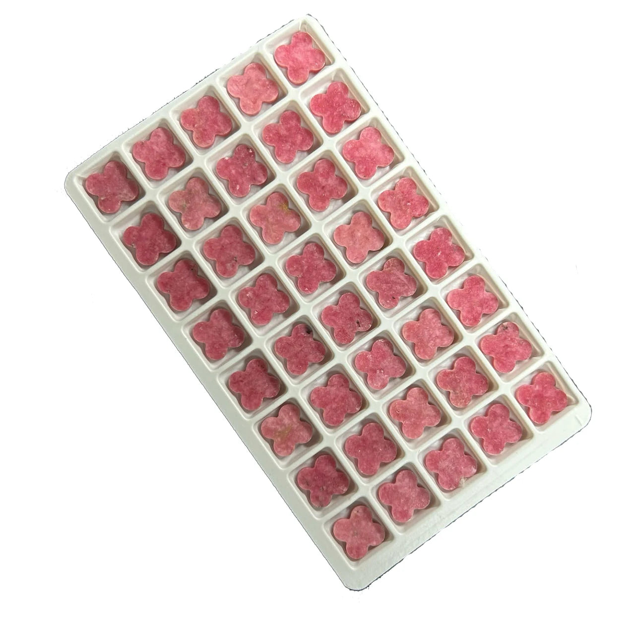 Hot Sale Natural Four Leaf Clover 12x12x2mm Pink Rhodonite Flower Gemstone