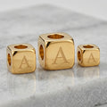 Tarnish Resistant Electroplated Metal Letter Charms Glossy Alphabet Cube Beads for Luxury Keychains Bracelets Making OEM