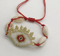 Handmade Bohemian Ethnic Ball Bracelets for Women Adjustable Antique Miyuki Beaded Bracelets Lucky Eye Pattern Pearl Unique Gift