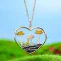 Lotus Fun Handmade 925 Sterling Silver 18k Gold Plated Tree Cloud Green Zebra Stone Love Pendant Necklace Fine Jewelry for Women