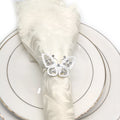New Arrival Metal Butterfly Rhinestone Napkin Ring Wedding Napkin Holder Banquet Table Decoration Wholesale