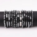 New Simple Design Natural Hematite Beads Stone Jewelry Elastic Bracelet Men Women