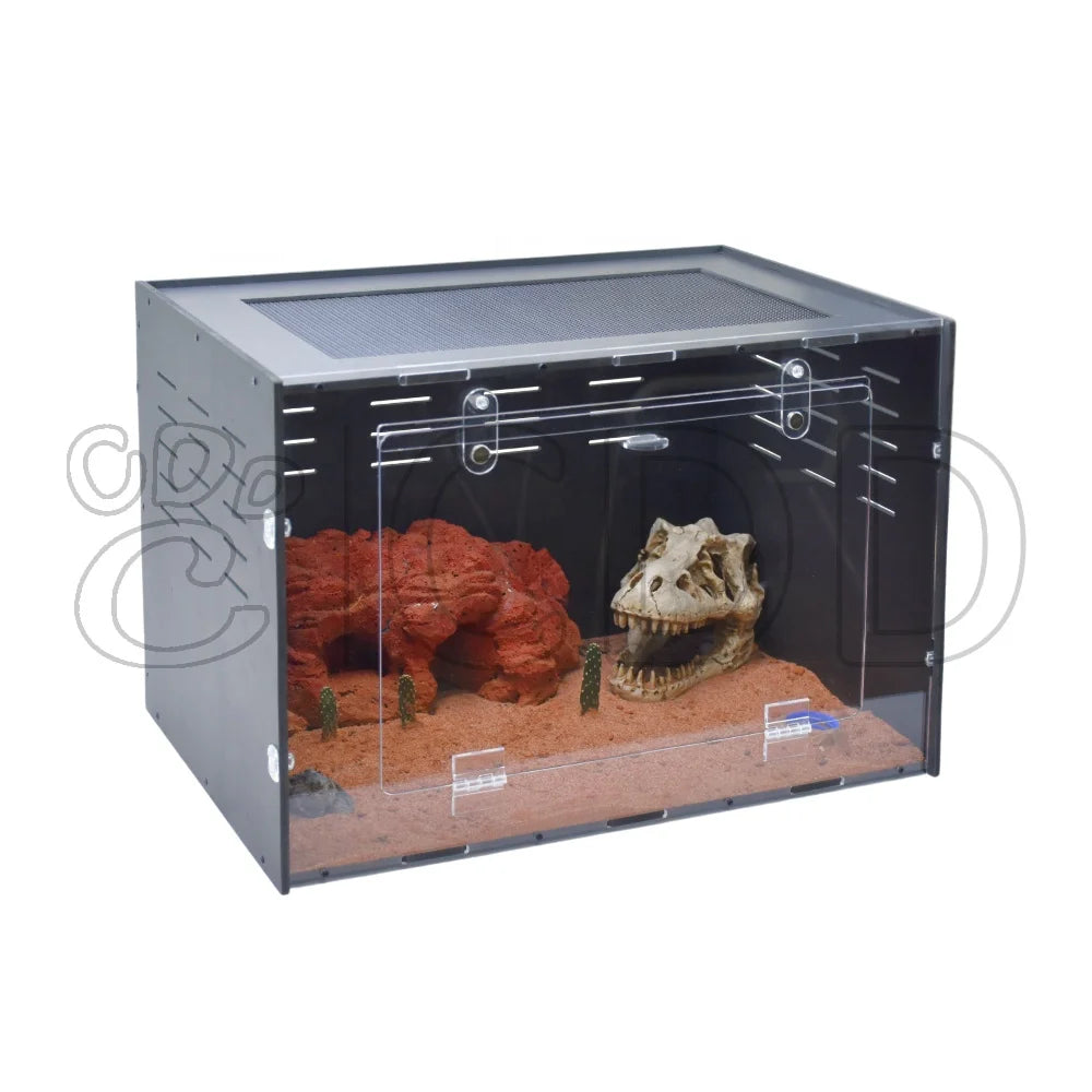 Hot Sale Customizable Acrylic Reptile Display Case with Lock for Gecko Lizard Snake Exhibition Display Comes in Box Packaging