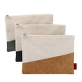 Eco Friendly Reusable Dupont Tyvek Kraft Paper Splicing Canvas Make up Cosmetic Pouch Bag Toiletry Wash Beauty Zipper Pouch Bag