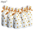 Treat Bags Party Favor Bags Gold Plastic Drawstring Gift Bags Candy Goodies Food Storage Gift Wrapping Package HS135