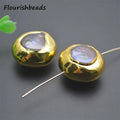 Wholesale Gold Plated Metal Copper Irregular Round Shape Natural Freshwater Gray Pearl Loose Beads for DIY Jewelry Making