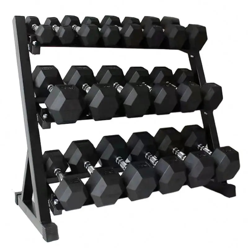 Longotech Gym Adjustable Dumbbell Rack 10 Pairs 3 Tier Steel