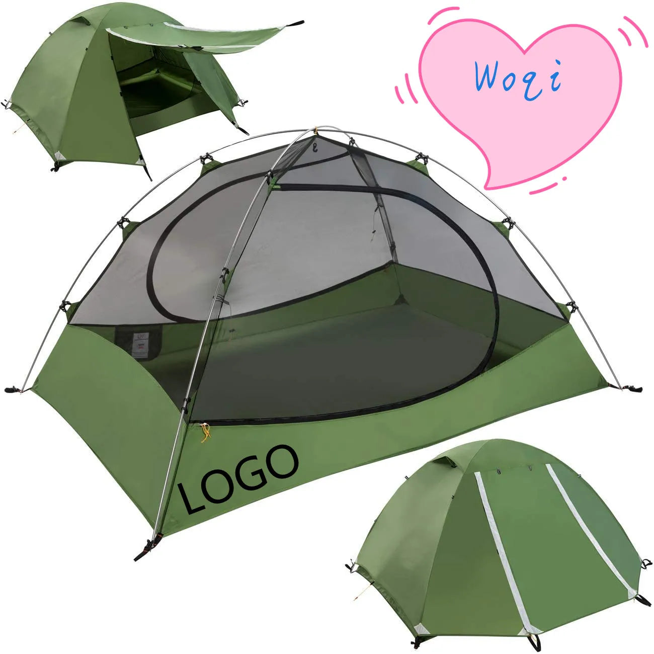 Woqi New Arrival \Waterproof Tents for Two People Camping Ultralight Instant Backpacking Tent