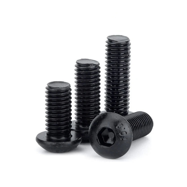 M2 M2.5 M3 M4 M5 M6 M8 ISO7380 Grade 10.9 Black Oxide Steel Round Head Hex Allen Bolts Socket Button Head Screws