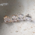 Fashion Accessories Women Luxury Jewelry 925 Sterling Silver Classic Vintage Square Cut Cubic Zirconia Stud Earrings
