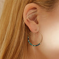 Wholesale Boho Earrings Stainless Steel Beaded Earrings Large Colorful Seed Bead Hoop Earrings