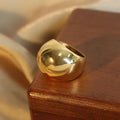 High Polish Waterproof Jewelry 18K Gold Plated Chunky Rings Non Tarnish Stainless Steel Exaggerated Round Finger Ring YF3474