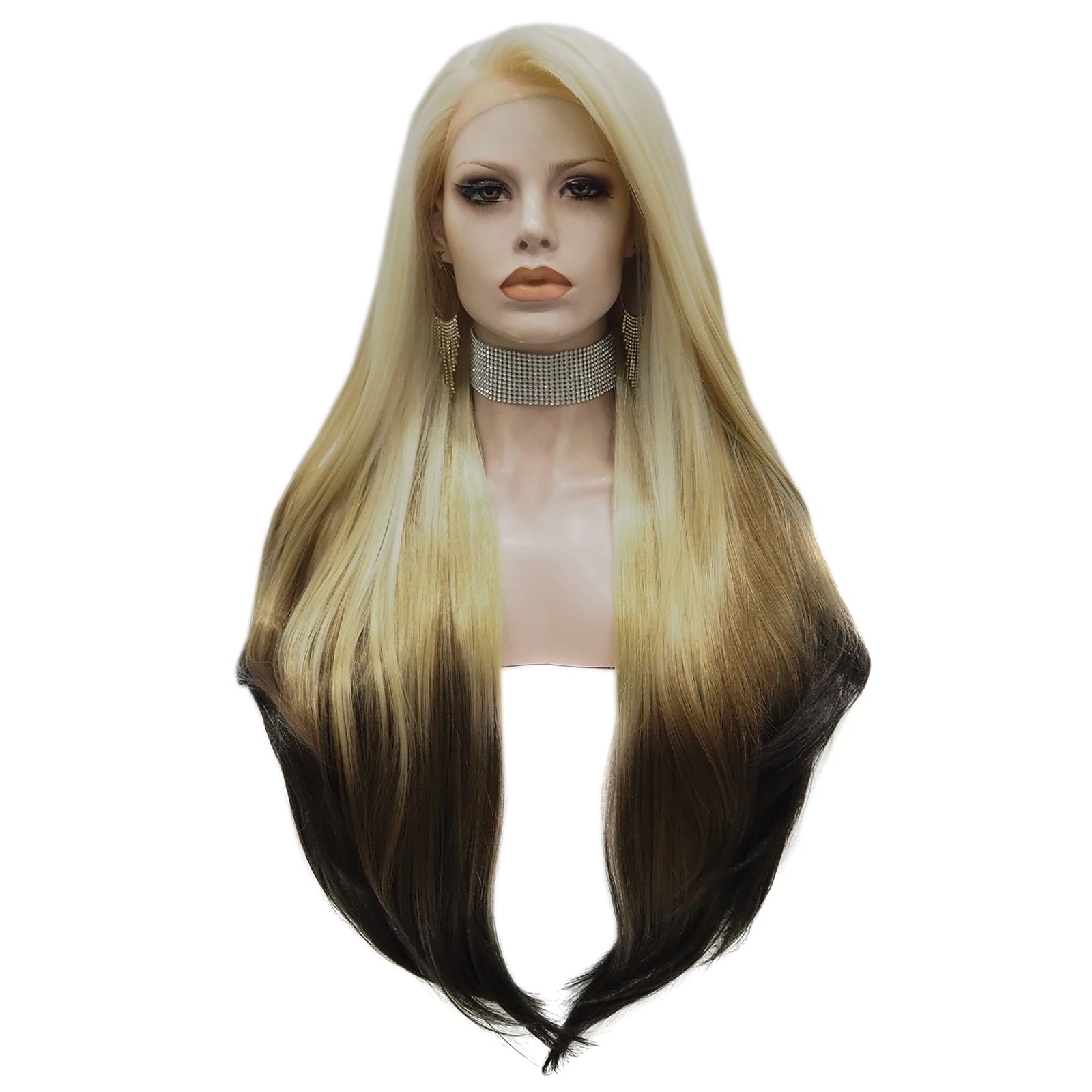 Celebrity Wig  New Designed Dyed Blonde Brown Color  Daily Life Wearing Futura Henlon Fiber Synthetic Lace Front Wigs
