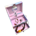 Kids Musical Jewelry Box for Girls with Ballerina and Mysterious Unicorn Theme Pink