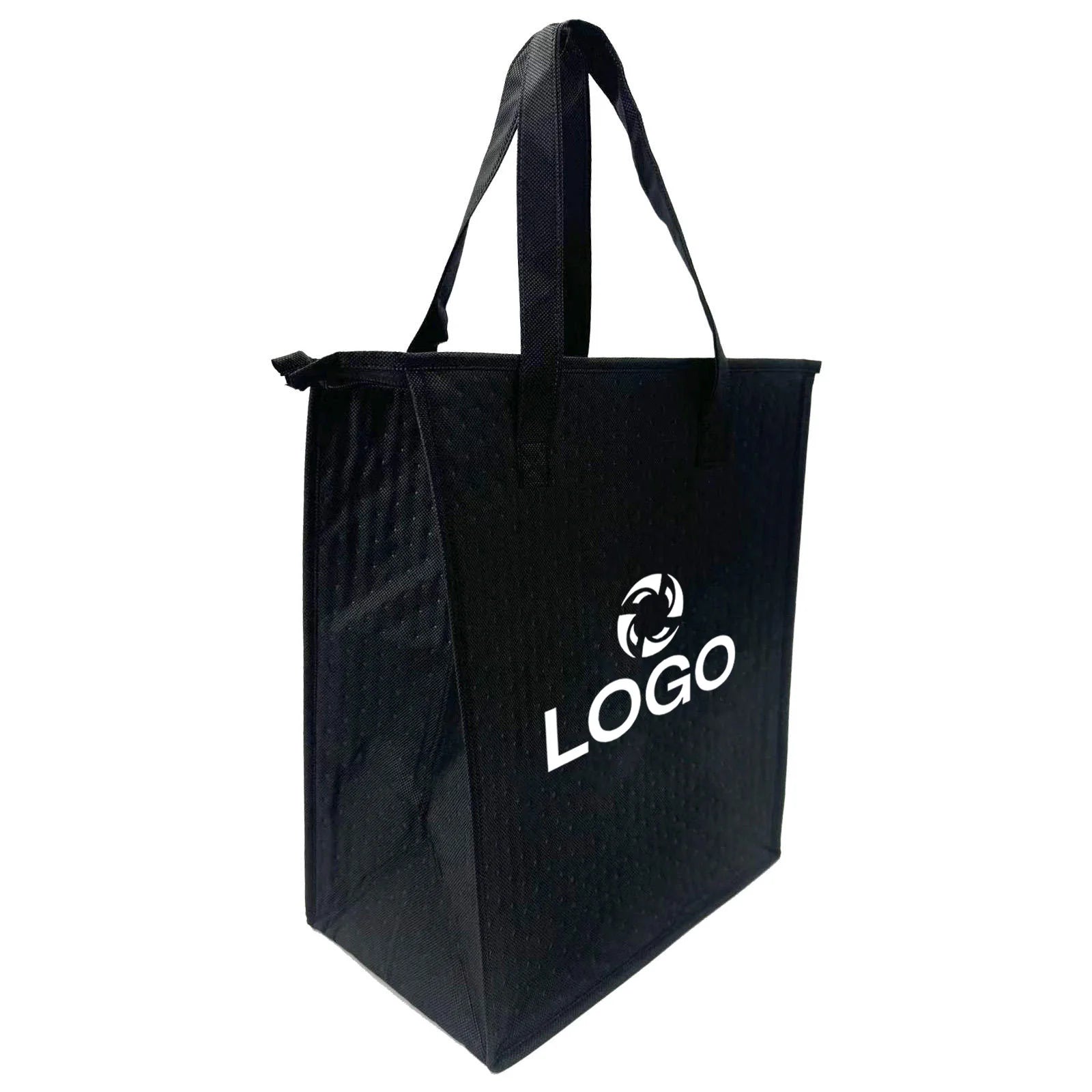 Customizable 20L Insulated Lunch Cooler Bag Foldable Thermal Nonwoven Printed Zipper for Grocery Shopping Travel Packing Hand