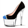 Fashion New 17cm round head Elegant Pumps thin heel stripper heels ultra-high heel Gothic Shoes model show fashion large women