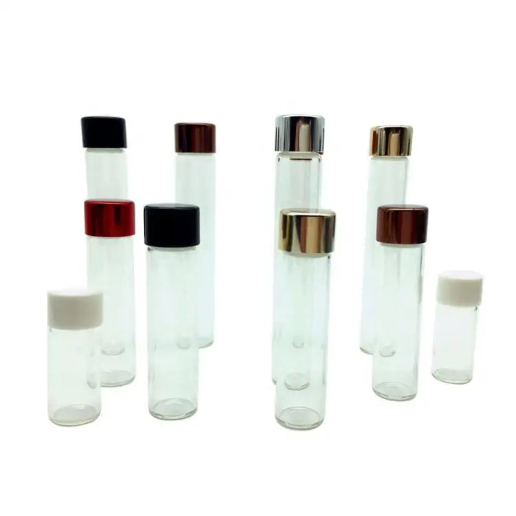 Tiny Borosilicate Glass Sample Bottles 1.5ml 3ml 6ml Screen Printing Customizable Vials for Essential Oil & Skincare