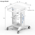 Customized logo Laser Equipment Cart Facial Acrylic Spa Salon Beauty Instrument Shelf Standing Therapy Trolley